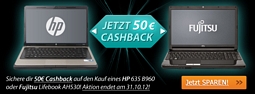 getgoods.de: 50 Euro Cashback auf ausgewählte HP und Fujitsu-Siemens Notebooks z.B. das FJ AH530 für eff. 226,80 Euro