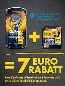 7 Euro Rabatt für den neuen Gilette Fusion ProShield