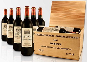 6 Flaschen Grand Vin de Bordeaux – Château de Rives Superieur 2007 Rotwein aus Frankreich