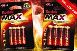 Groupon: 80 AA- und 20 AAA-Kodak Max Alkaline für 19,95 Euro statt 124,75 Euro