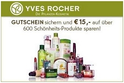 Groupon: Gutschein für den Yves Rocher-Onlineshop im Wert von 30 Euro für 15 Euro