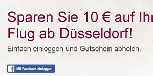 Dank Facebook-Aktion 10 Euro bei Flügen ab Düsseldorf mit Germanwings sparen