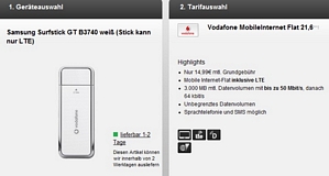 handyflash: Vodafone Mobile Internet Flat mit 3GB Datenvolumen (LTE) für effektiv 3,74 Euro pro Monat