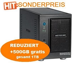 NetGear ReadyNAS Server 500GB RND2150 + 500GB HDD gratis (1TB)