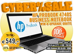 HP ProBook 4740s 17,3 Zoll Notebook mit Intel Core i5-CPU und 4GB Ram