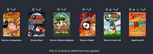 The Humble Weekly Sale mit diversen Worms-Teilen und Superfrog HD