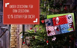 IKEA: Geschenkkarte kaufen und 10 Prozent des Rabatts als Aktionskarte kostenlos dazu erhalten
