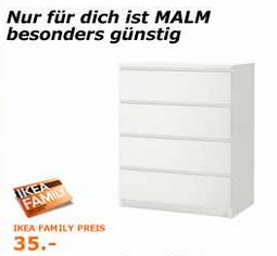IKEA: Kommode Malm im Wert von 70 Euro für 35 Euro