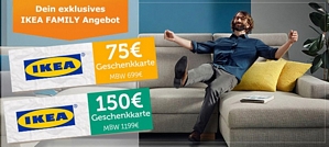 IKEA: Couch kaufen und ab 699 Euro Einkaufswert eine 75 Euro Geschenkkarte erhalten – oder ab 1199 Euro eine 150 Euro Geschenkkarte