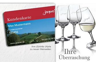 Jacques Wein-Depot: Kundenkarte anfordern und 4 Weingläser kostenlos erhalten