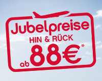 Air Berlin: Jubelpreise ab 89 Euro für Hin- und Rückflug innerhalb Europa