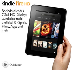Kindle Fire HD-Tablet eBook-Reader + 50 Euro App-Gutschein