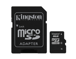 Kingston microSDHC 8GB Speicherkarte inkl. Adapter