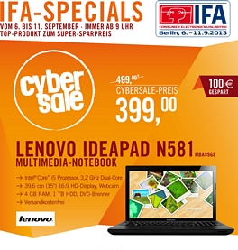 Lenovo Ideapad N581 (MBA99GE) 15,6 Zoll Notebook mit Core i5-CPU und Windows 8