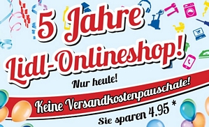 LIDL Onlineshop: Nur heute keine Versandkosten (4,95 Euro sparen)