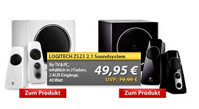 Logitech Z-523 2.1 Lautsprechersystem in den Farben Weiß und Schwarz