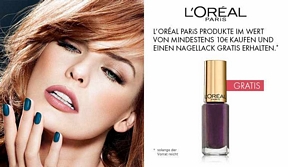 Amazon: Gratis L’Oréal Paris Nagellack beim Kauf von ausgewählten L’Oréal Paris Make-Up Produkten im Wert von mindestens 10 Euro