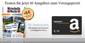 MAGclub: 10 Ausgaben Wirtschaftswoche + 10 Euro Amazon-Gutschein + 5 Euro ShoppingBon für 25,50 Euro (10,50 Euro eff.)