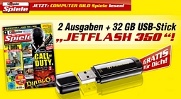 MAGclub: 2 Ausgaben Computer BILD Spiele Gold + 32 GB Transcend-Stick für 11,00 Euro