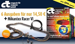 MagClub: 6 Ausgaben c’t + Rennbahn (Mikanixx Racer IV)