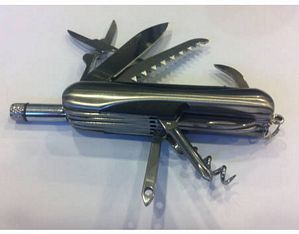 Zweibrüder Multifunktionsmesser mit Taschenlampe 1412 Silber