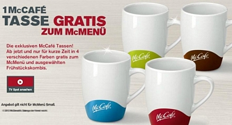 McDonalds: 1 McCafé Tasse gratis zu jedem McMenü und ausgewählten Frühstückskombis