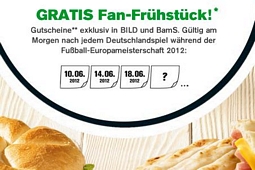 McDonald’s: Gratisfrühstück mit Coupon aus der BILD für jedes Spiel bei dem die Deutsche Nationalmannschaft weiterkommt