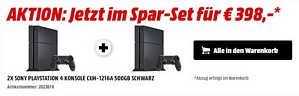 Doppelpack Sony PlayStation 4 (PS4) 500GB (CUH-1216A)