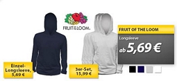 MeinPaket: Fruit of the Loom Hoodie für 5,69 Euro oder 3er-Pack für 15,99 Euro