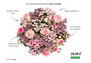 Miflora: Blumenarrangement Bellissima für 19,90 Euro zzgl. 5,90 Euro Versandkosten