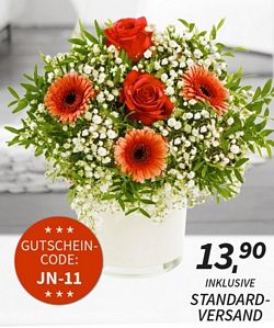 Miflora: Blumenstrauß Lovely Sunset für nur 13,90 Euro zzgl. 5,90 Euro Versandkosten