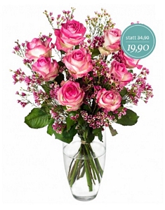 Valentinstag bei Miflora – Blumenstrauß Rosige Aussichten für 25,80 Euro inkl. Versand