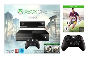 Xbox One Sparket XXL – Konsole mit Kinect Sensor + 2. Controller, Assassin’s Creed Unity + Black Flag + Fifa 15