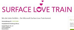 Am 14.02.2014 kostenlos Bahn fahren mit dem Microsoft Surface Love Train