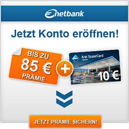 netbank: Girokonto eröffnen und 85 Euro + 10 Euro Tankgutschein sichern