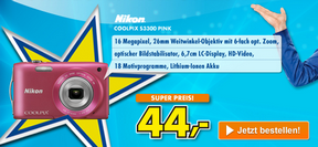 Nikon Coolpix S3300 Digitakamera pink