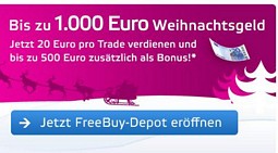 OnVista Bank: FreeBuy-Depot eröffnen und bis zu 1000 Euro Weihnachtsgeld erhalten
