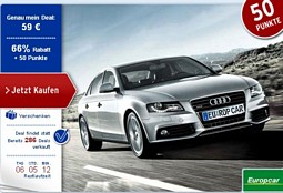 PAYBACK Deals: Audi A4 ein Wochenende inkl. aller Kilometer fahren für 59 Euro statt 173 Euro