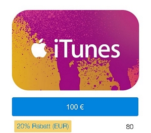 PayPal: iTunes-Guthaben im Wert von 100 Euro für 80 Euro kaufen (20 Prozent Rabatt)