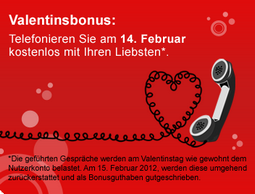 Peterzahlt.de: Am Valentinstag ins Fest- und Mobilfunknetz von 62 Ländern der Welt kostenlos telefonieren