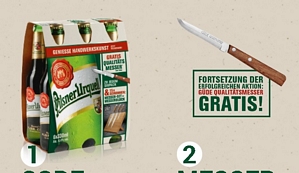 Sixpack Pilsener Urquell kaufen und Güde Messer kostenlos erhalten