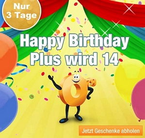 PLUS Onlineshop feiert Geburtstag – Gutscheine mit bis zu 14 Euro Rabatt