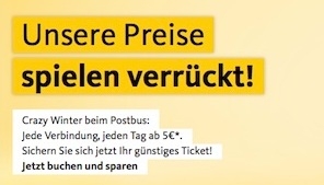 Postbus Crazy Winter – Tickets ab 4,50 Euro