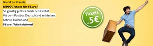 Postbus: 15.000 Tickets für 5 Euro + 10 Prozent Gutscheincode