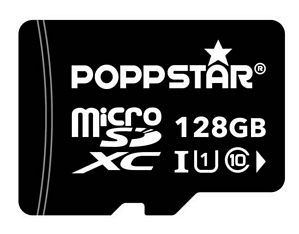 Poppstar microSDXC UHS-1 128 GB Speicherkarte Class 10 + SD-Adapter