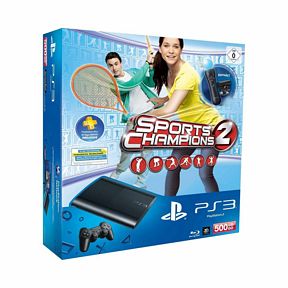 PlayStation 3 Super Slim 500 GB + DualShock 3 Wireless Controller + Move Starter Pack + Sports Champions 2
