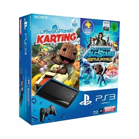 PlayStation 3 Super Slim 500 GB + LittleBigPlanet Karting + PlayStation All-Stars Battle Royale