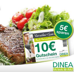 Quicker: DINEA-Gutschein im Wert von 10 Euro für 5 Euro (Restaurant in der Galeria Kaufhof)