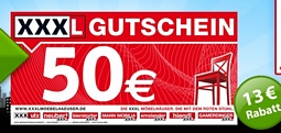 Quicker: Gutschein im Wert von 50 Euro für deutschlandweit alle XXXL Möbelhäuser für nur 37 Euro
