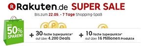 Rakuten Super Sale vom 16.09. – 22.09. mit einigen Schnäppchen Dank Cashback
